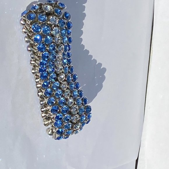 Blue & Silver Accordion Bracelet - Picture 5 of 5